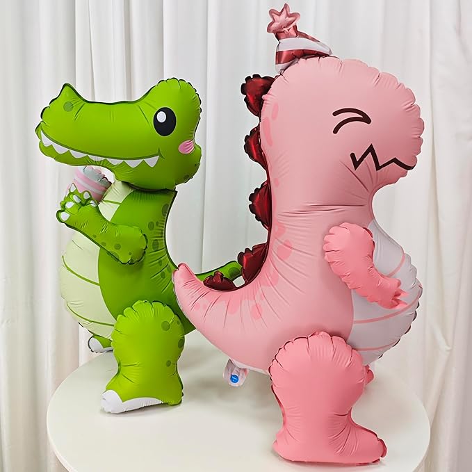 4D Matte Dinosaur Animal Balloons Cute Hat inflatable Pink dinosaur