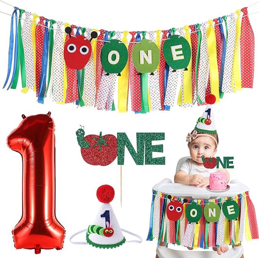 Hungry Caterpillar Highchair Banner for Baby First Birthday Party