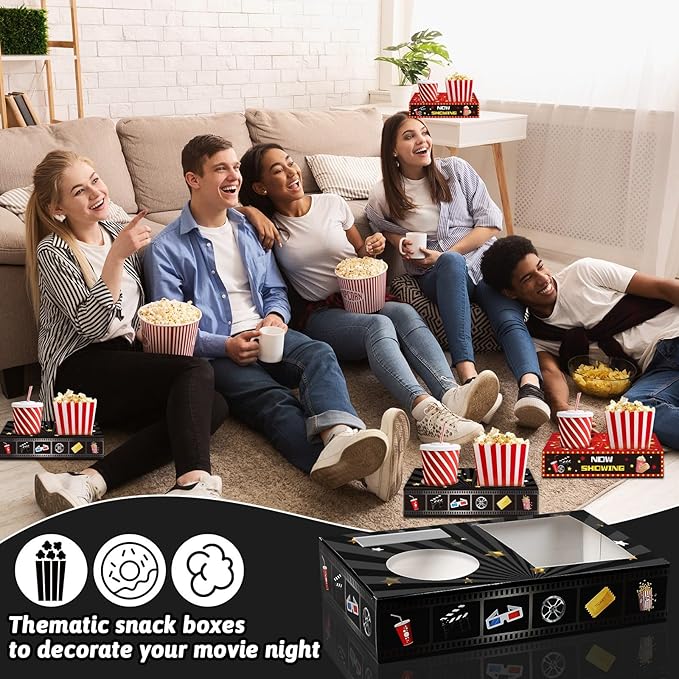 50 Pcs Movie Night Supplies Movie Night Snack Trays Theater Snack
