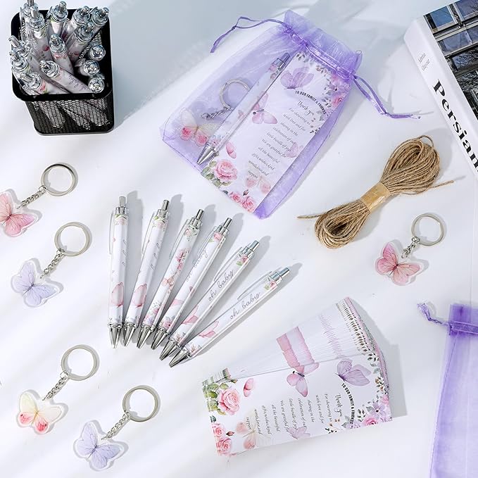 145 Pieces Baby Shower Favors for Guest Butterfly Ballpoint Pens and