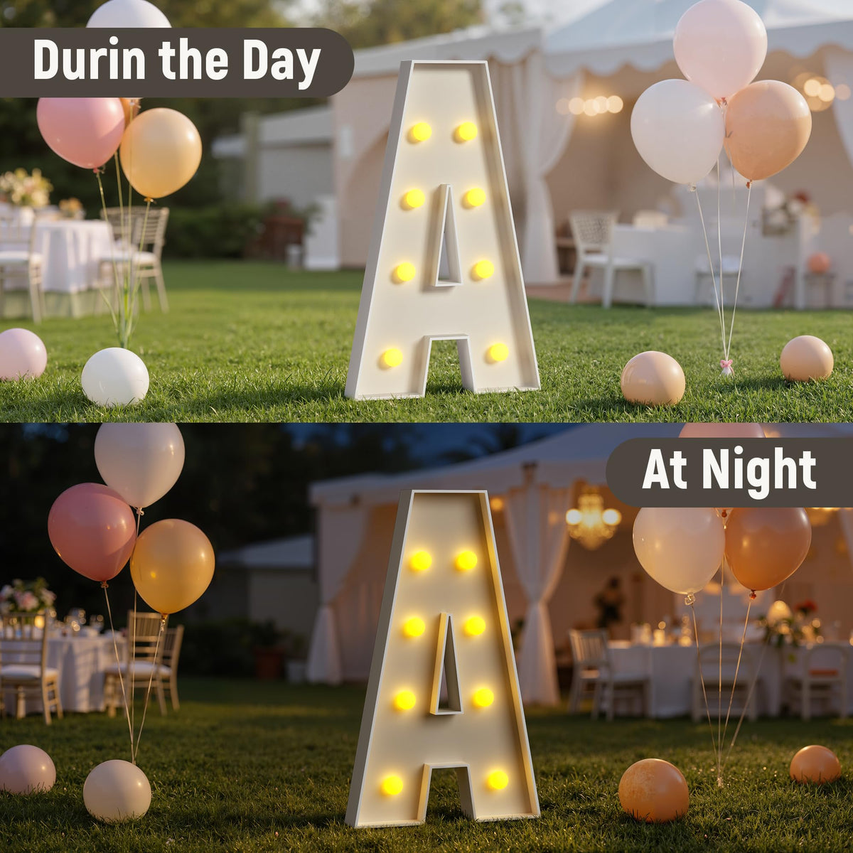 Mixifox Marquee Letters 3 Feet Tall, 3FT Large Light up Letters Y, Big