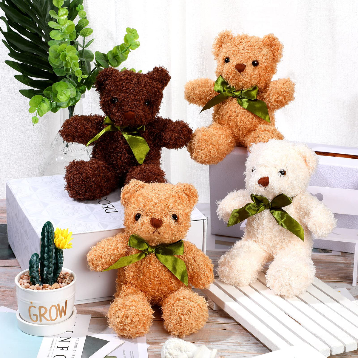 9 Pieces Cute Bear Stuffed Animals 10 Inch Soft Plush Stuffed