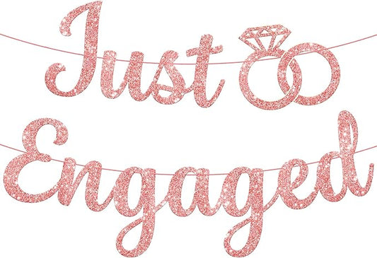 Glitter Rose Gold Engagement Banner 10 Feet No DIY Engagement Party