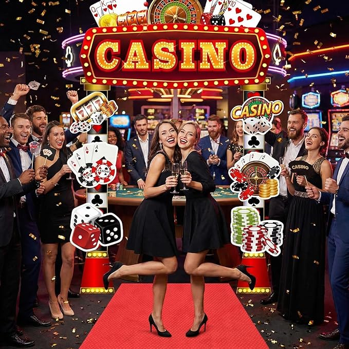 10 Pcs Casino Theme Party Decorations Casinos Night Porch Sign
