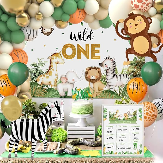 Wild One Birthday Decorations Jungle Safari Animal Theme First