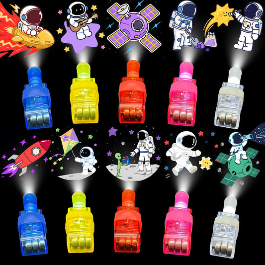 KCNVLCK 40 PCS Outer Space Party Favors LED Light Up Finger Lights