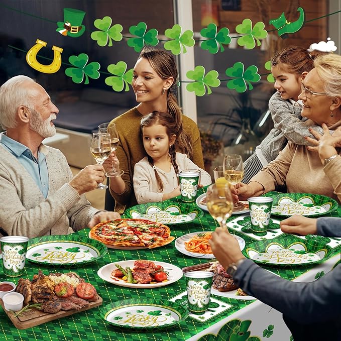St Patrick's Day Party Supplies Tableware Set Irish Themed Tableware
