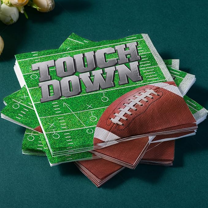 Football Party Supplies Kit Serve 25 Includes Disposable Dinner