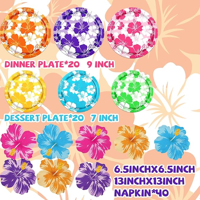 Luau Party Decorations Hawaiian Plates and Napkins Party Supplies