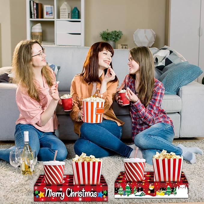 32pcs Christmas Party Supplies Movie Night Snack Trays Hold Popcorn