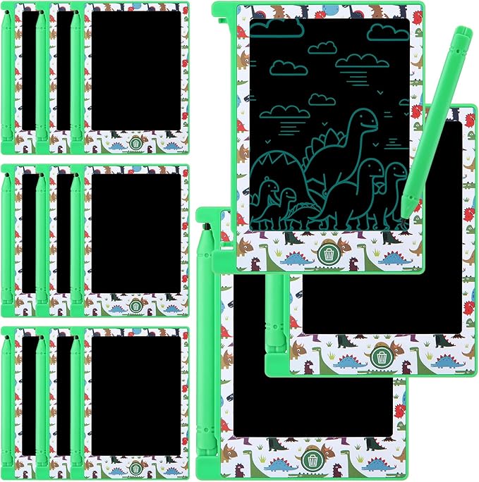 12 Pack Dinosaur Party Favors Mini LCD Writing Tablet for Kids 4.6