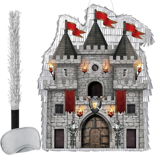 Medieval Castle Piñata - Medieval Piñata with Blindfold