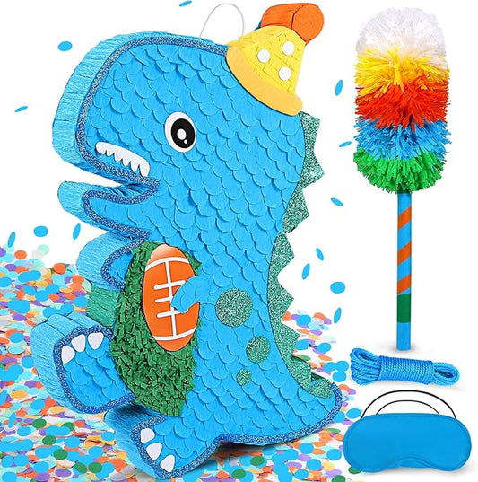 24 Large Dinosaur Pinata Bundle with a Blindfold Bat and Rope Dino