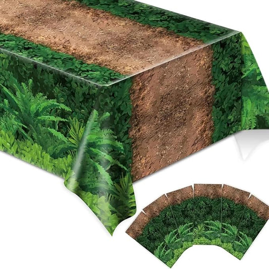 6pcs Forest Path Tablecloth Dinosaur Table Covers Woodland Birthday