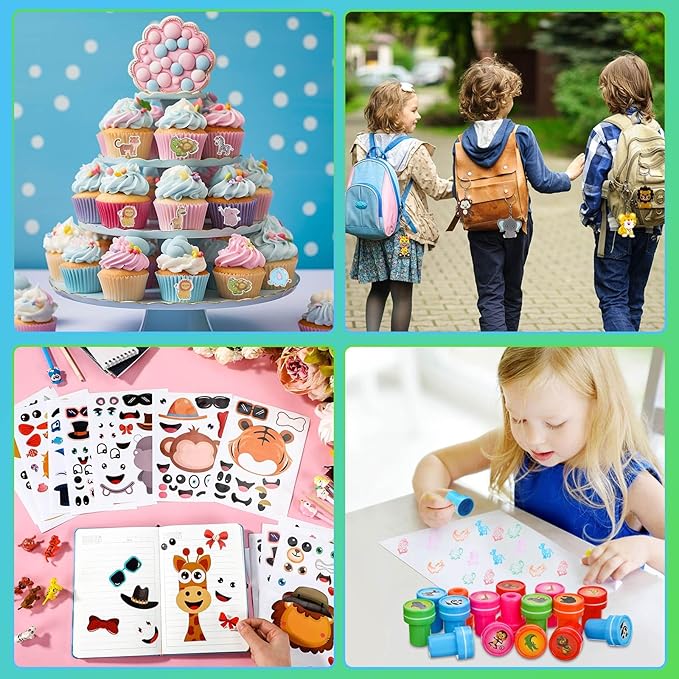 172 Pcs Jungle Party Favors Set Include Cup Straw Stamp Clap