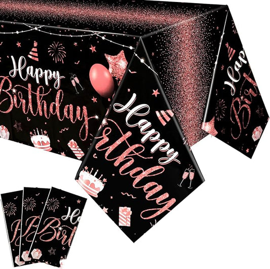Tudomro 3 Pcs Happy Birthday Tablecloths Happy Birthday Party Decorati