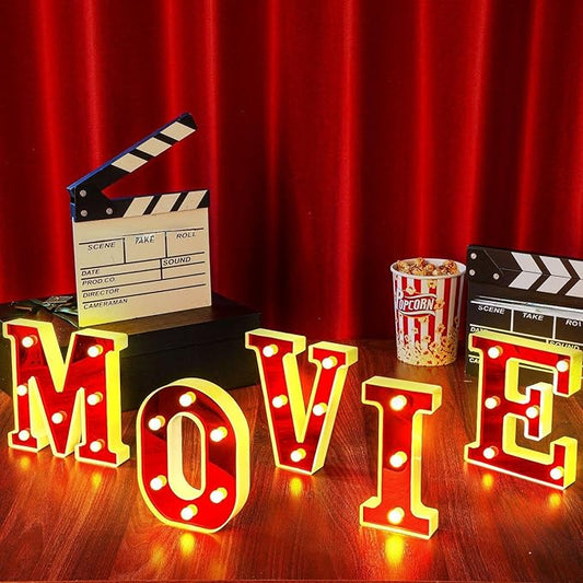 Movie Night Decorations 6.3 Movie Light up Letters Sign Decor