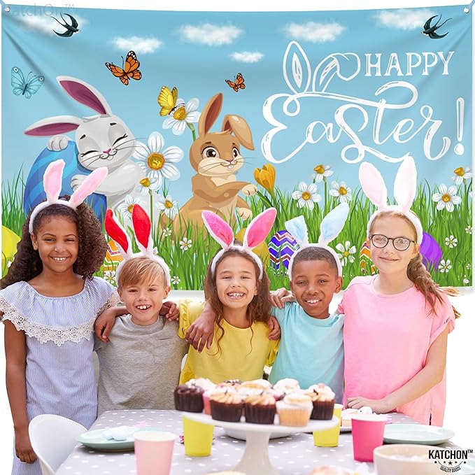 Happy Easter Banner XtraLarge 72x44 Inch Easter Backdrop