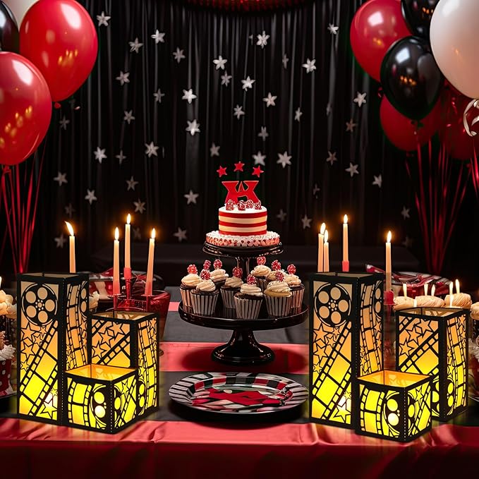 12 Pcs Movie Centerpieces for Table 3 Size Movie Night Party