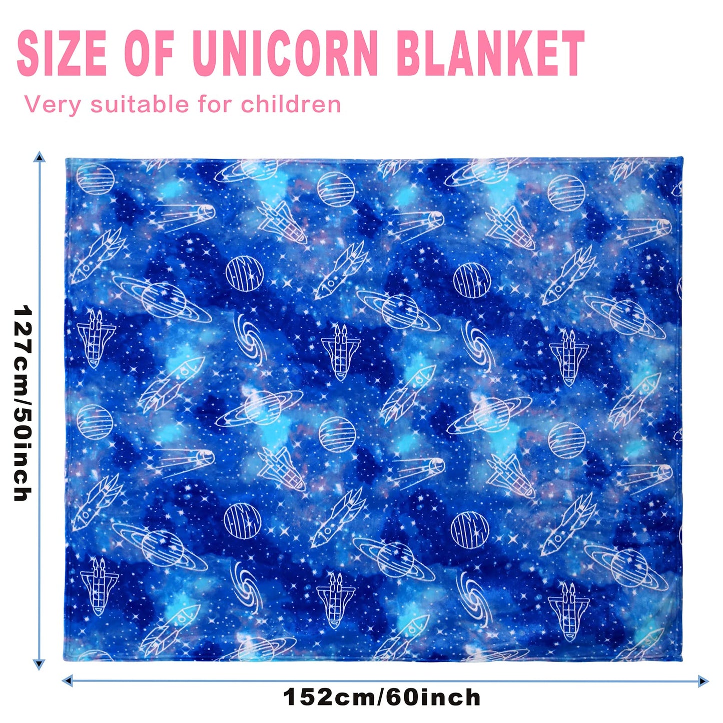 Wesan Glow in The Dark Galaxy Blanket Space Gifts for Kids Boys Girls
