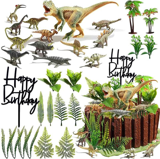 Dinosaur Birthday Cake Decorations Jungle Cake Decorations Happy