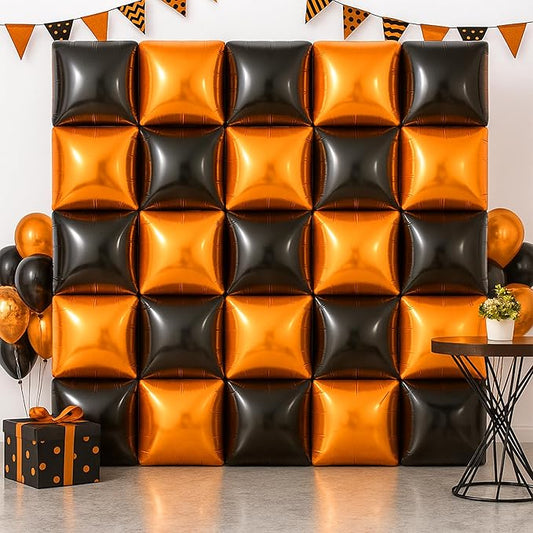 Big 22 Inch Black and Gold Balloons Pack of 6 Black and Gold
