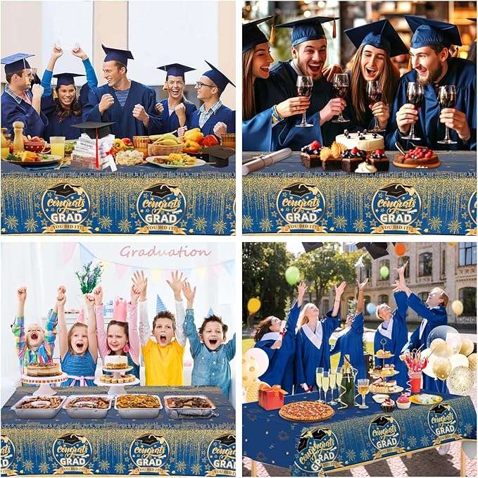 3 Pcs Graduation Tablecloth for Graduation Decorations 2026 Plastic