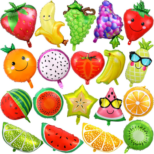 28 Pcs Summer Fruit Foil Aluminum Helium Balloons for Tutti Fruit