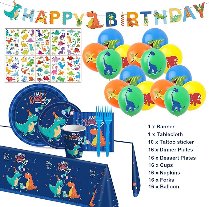 108PCS Dinosaur Birthday Party Supplies Dinosaur Party Decorations