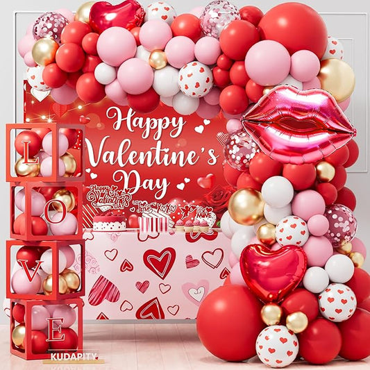 Valentine's Day Party Decorations Romantic Red Heart Valentine