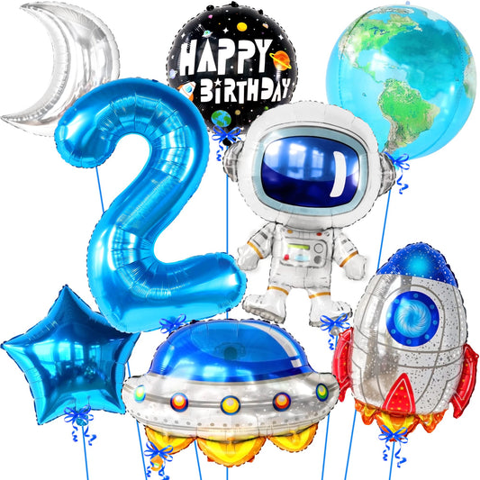 KatchOn Big Two The Moon Balloons - Pack of 8 | Space Birthday