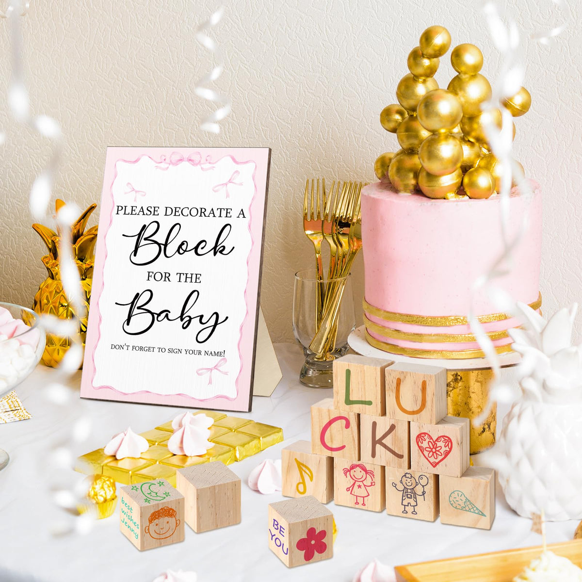 75 Pcs Baby Shower Block Games Here Comes The Son Baby Shower