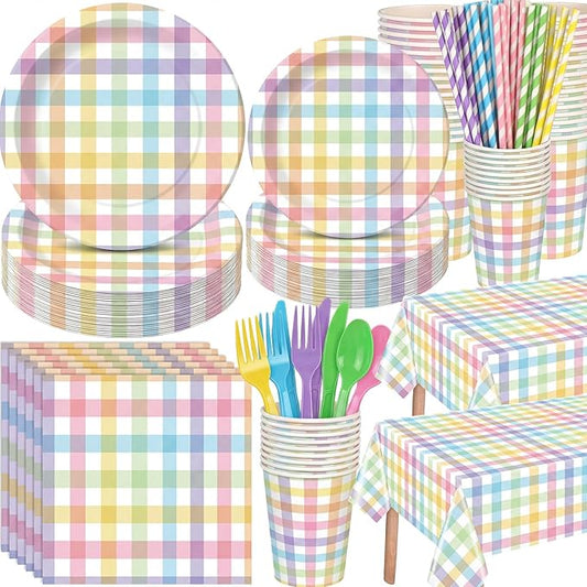 452 Pcs Pastel Easter Party Decoration for 50 Spring Easter Paper