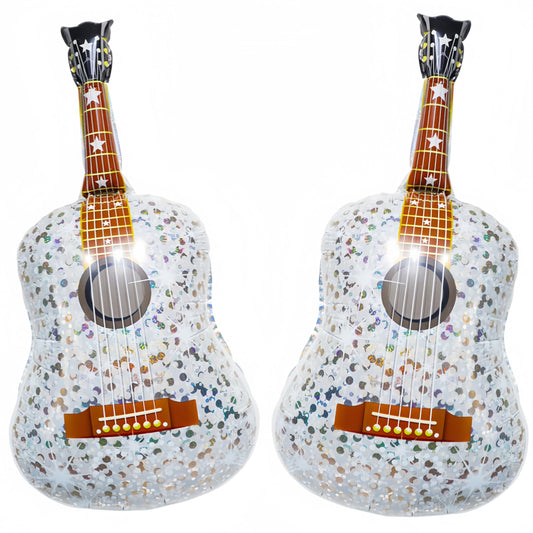 2 Pcs Giant Guitar Party Balloons 35 Inch/Music Note Guitar Birthday