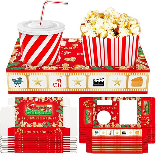 20 Pcs Christmas Movie Night Supplies Movie Night Paper Snack