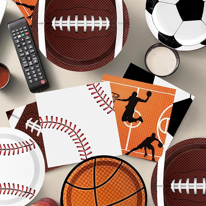 Sports Birthday Party Decorations 80Pcs Sports Party Plates
