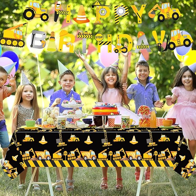 162 Pcs Construction 1st Birthday Party Supplies Dump Truck One