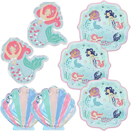 Mermaid Birthday Party Supplies 9 Disposable Dinner Plates 7 Dessert
