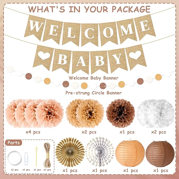 Boho Baby Shower Decorations 15 Pcs Gender Neutral Baby Shower