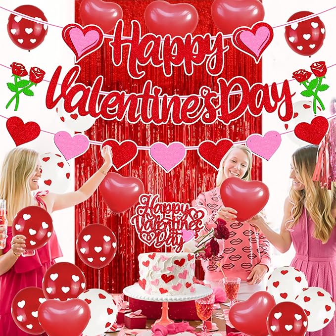 27 PCS Valentine's Day Party Decorations Happy Valentine's Day