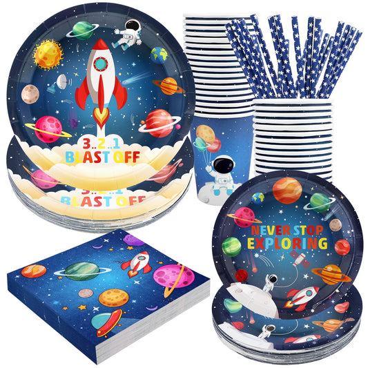 Recheel Space Birthday Party Supplies Decorations, Outer Space Theme