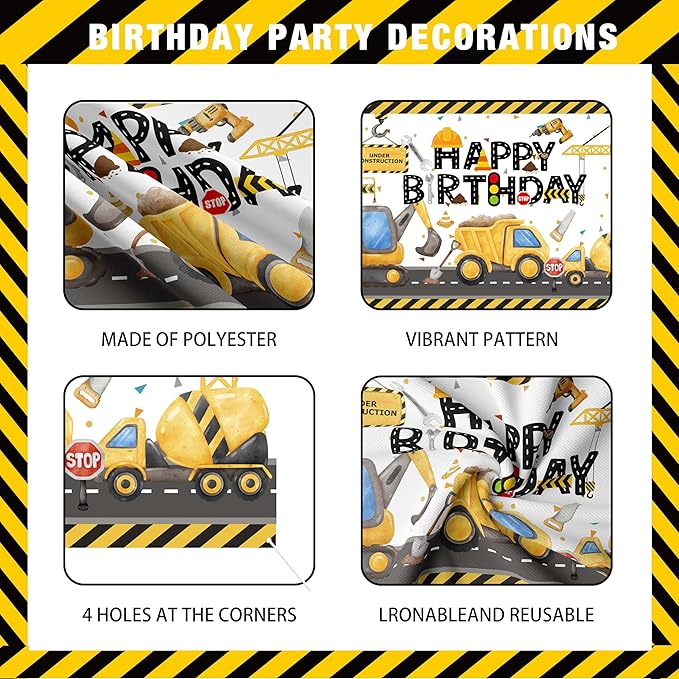 Construction Birthday Party Supplies Excavator Birthday Decorations