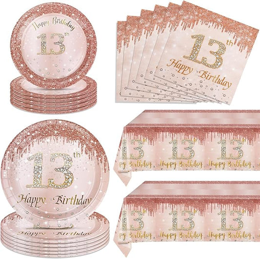 13th Birthday Party Decorations for Girls Rose Gold Birthday