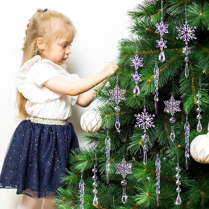 18pcs Crystal Christmas Ornaments for Christmas Tree