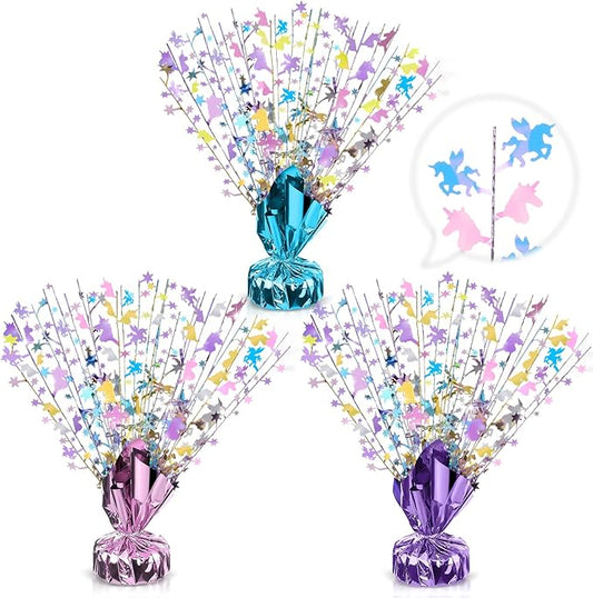 3 Pcs Unicorn Table Decorations Rainbow Metallic Gleam Foil Spray