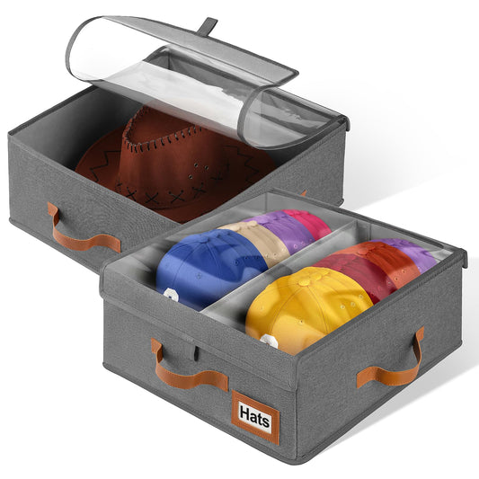 Dofilachy 2-in-1 Stackable Hat Storage for Baseball Caps with Clear