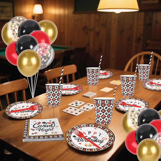 174pcs Casino Theme Party Decorations Casino Poker Games Night