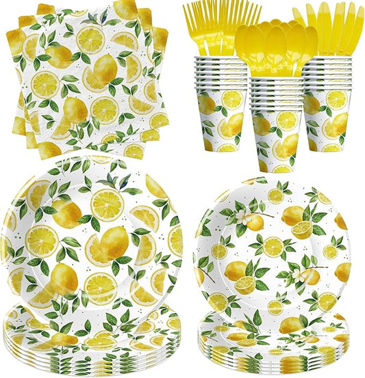 Lemon Party Decorations Tableware Disposable Summer Theme Lemon