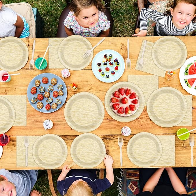 96pcs Summer Beach Party Plates and Napkins for Beach Party Supplies