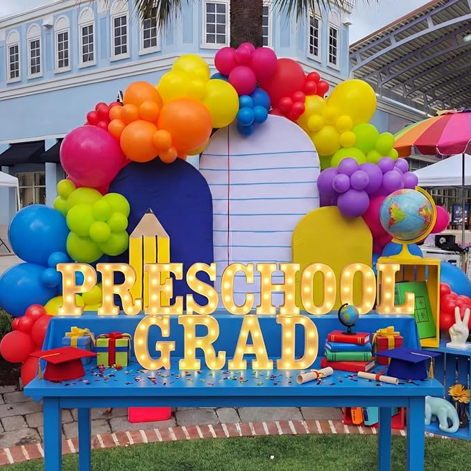 13 Pcs Preschool Graduation Decorations Preschool Grad Letter LED